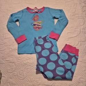 Hanna Andersson pajama set girls size 90 or 3T GUC minor fade